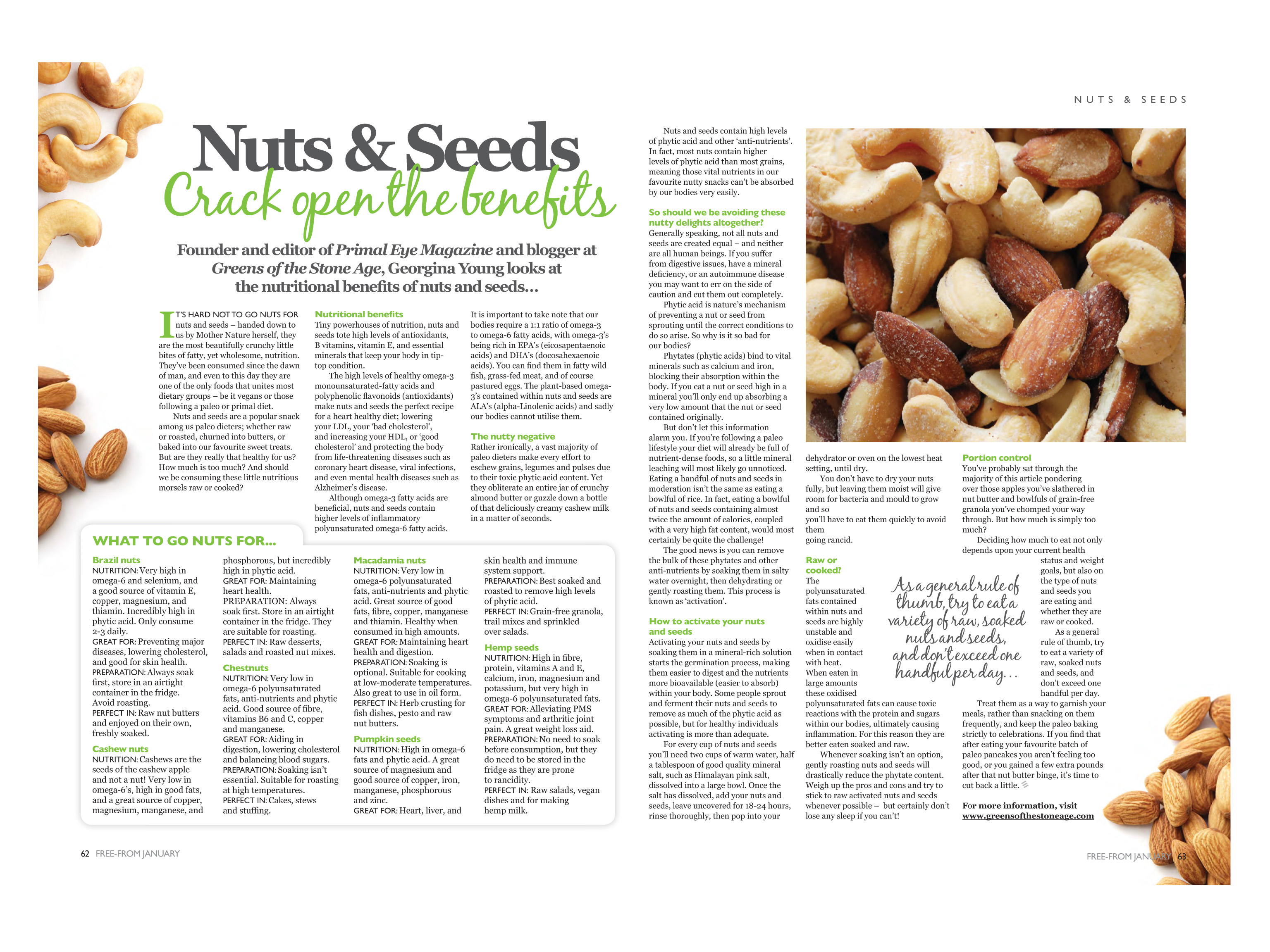 Nuts & Seeds: Crack Open the Benefits. in the January issue of. 